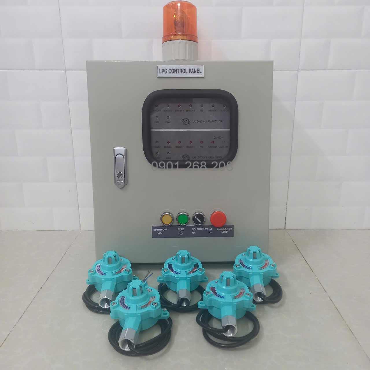 Tủ báo rò gas việt nam kết nối 6 kênh đầu dò